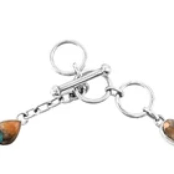 Santa Fe Style Colorful Multi Turquoise Gemstone Tennis Bracelet NWT - Picture 5 of 8